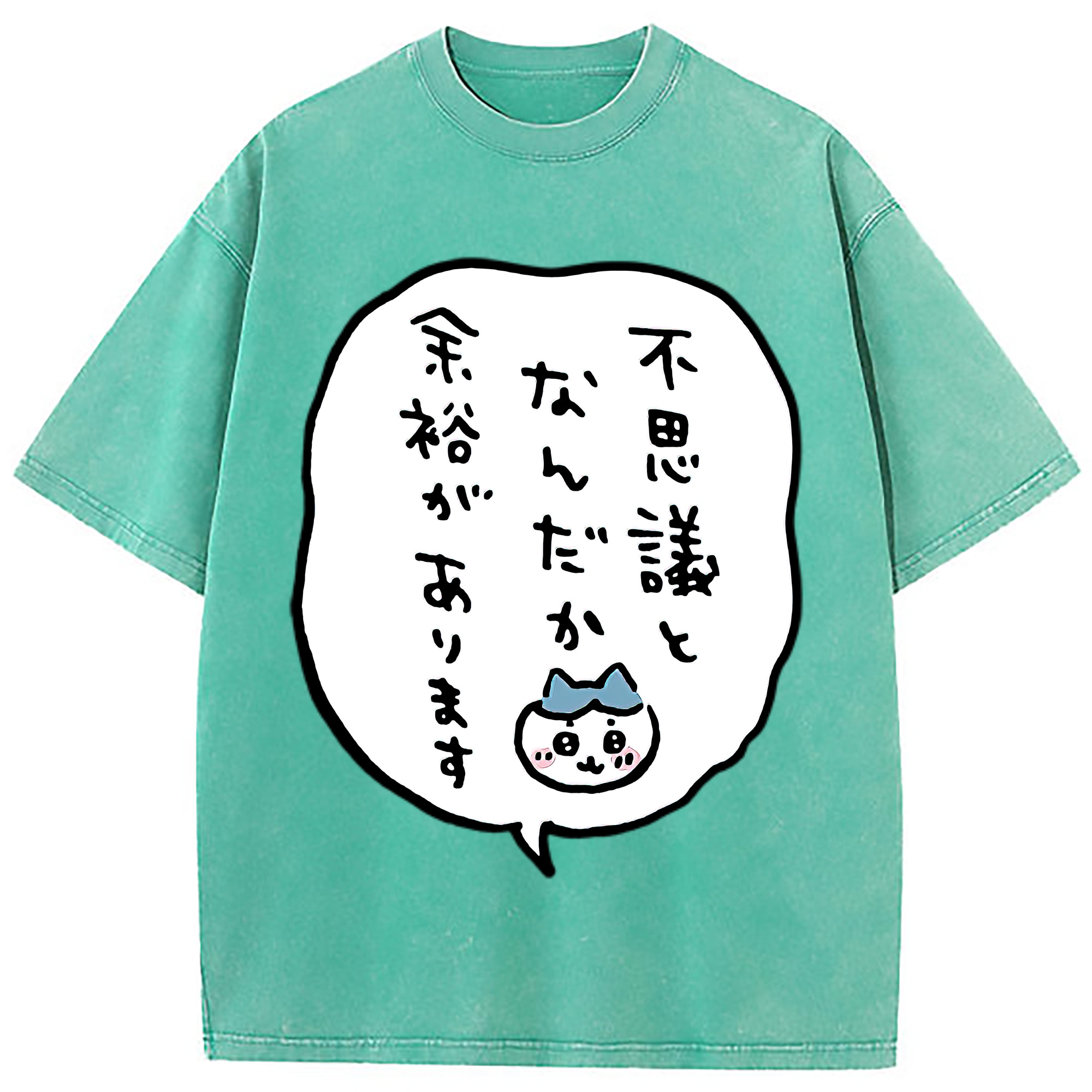 （画像用） ちいかわ ハチワレ Chii-kawa hachiware 綿100% ヴィンテージ風 半袖Tシャツ（フロントプリント）